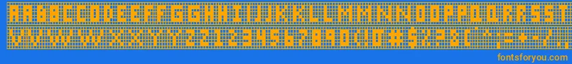 Xgrid Font – Orange Fonts on Blue Background