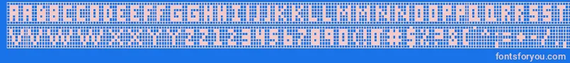 Xgrid Font – Pink Fonts on Blue Background