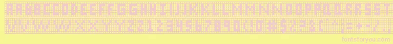 Xgrid Font – Pink Fonts on Yellow Background