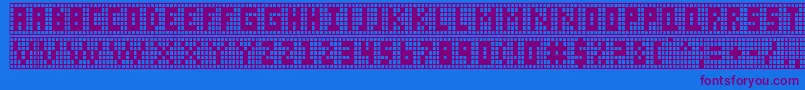 Xgrid Font – Purple Fonts on Blue Background