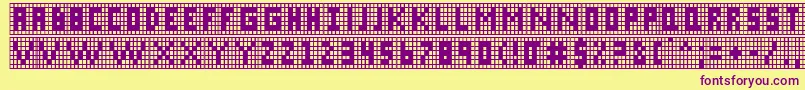 Xgrid Font – Purple Fonts on Yellow Background