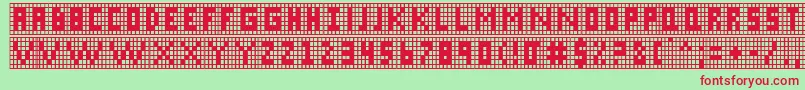 フォントXgrid – 赤い文字の緑の背景