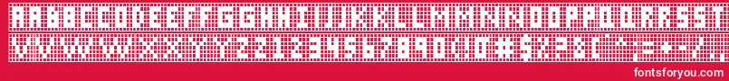 Fonte Xgrid – fontes brancas em um fundo vermelho