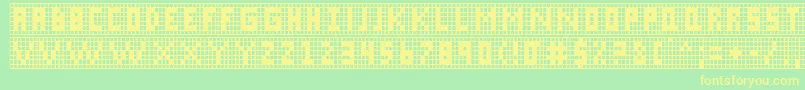 Xgrid Font – Yellow Fonts on Green Background