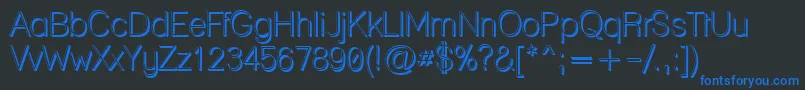 フォントLanepl – 黒い背景に青い文字