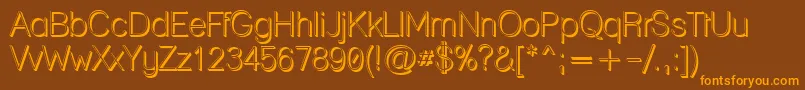 Lanepl-Schriftart – Orangefarbene Schriften auf braunem Hintergrund