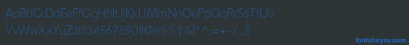 Weitere Informationen zur NationalFirstFontDotted-Schriftart NationalFirstFontDotted-Schriftart – Blaue Schriften auf schwarzem Hintergrund
