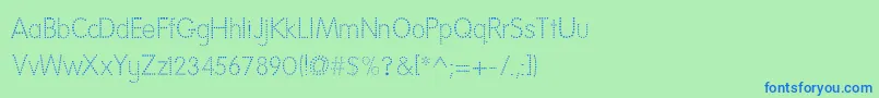 NationalFirstFontDotted Font – Blue Fonts on Green Background