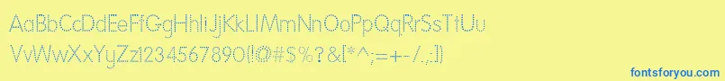 Шрифт NationalFirstFontDotted – синие шрифты на жёлтом фоне