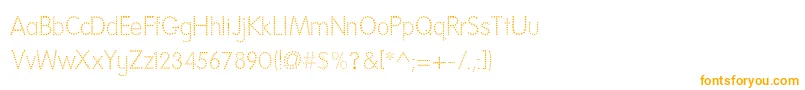 Weitere Informationen zur NationalFirstFontDotted-Schriftart NationalFirstFontDotted-Schriftart – Orangefarbene Schriften auf weißem Hintergrund