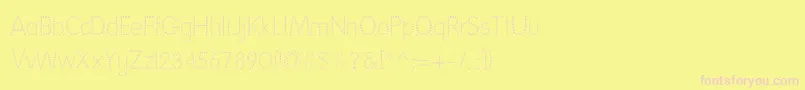 Fonte NationalFirstFontDotted – fontes rosa em um fundo amarelo