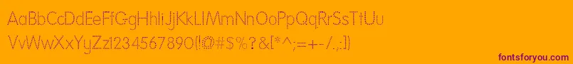 NationalFirstFontDotted Font – Purple Fonts on Orange Background