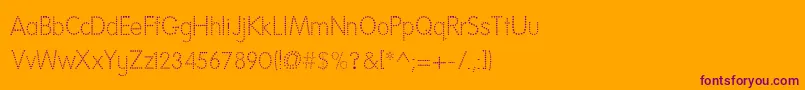 NationalFirstFontDotted-Schriftart – Violette Schriften auf orangefarbenem Hintergrund