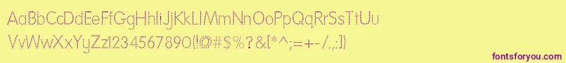 NationalFirstFontDotted Font – Purple Fonts on Yellow Background