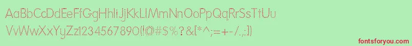 フォントNationalFirstFontDotted – 赤い文字の緑の背景