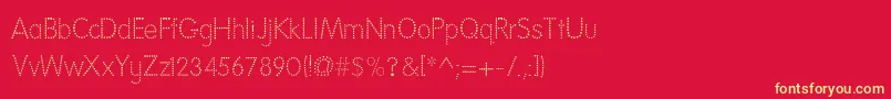 フォントNationalFirstFontDotted – 黄色の文字、赤い背景