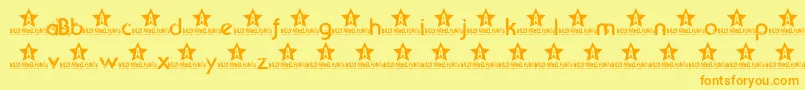フォントBeyondsktrial – オレンジの文字が黄色の背景にあります。