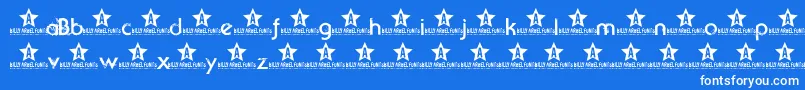 Beyondsktrial-Schriftart – Weiße Schriften auf blauem Hintergrund