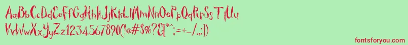 Thicket ffy Font – Red Fonts on Green Background