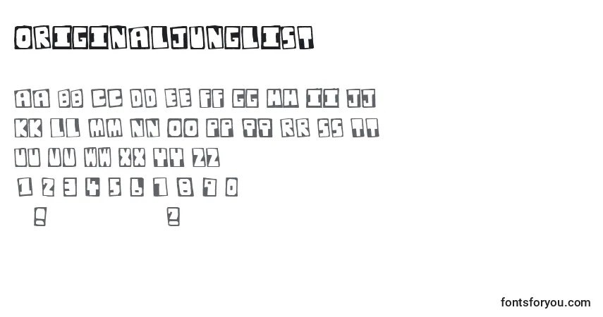 Schriftart OriginalJunglist – Alphabet, Zahlen, spezielle Symbole