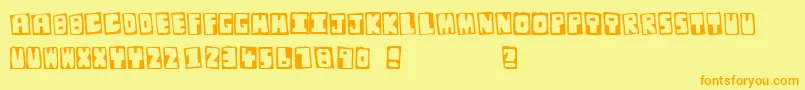 OriginalJunglist-Schriftart – Orangefarbene Schriften auf gelbem Hintergrund
