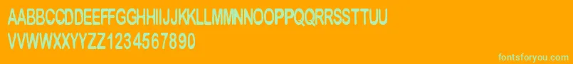 Cfmetropolis Font – Green Fonts on Orange Background