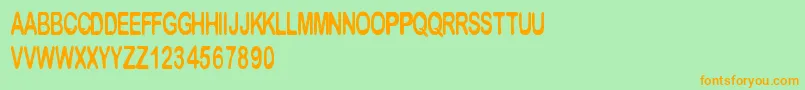 Cfmetropolis Font – Orange Fonts on Green Background