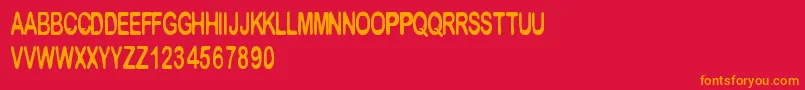 Cfmetropolis Font – Orange Fonts on Red Background