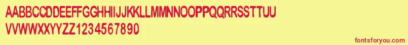 Cfmetropolis Font – Red Fonts on Yellow Background