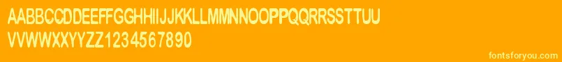 Cfmetropolis Font – Yellow Fonts on Orange Background