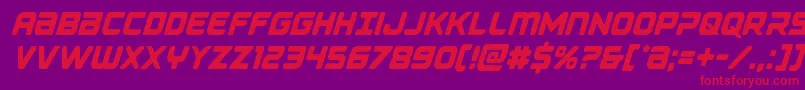 Falconpunchcond-Schriftart – Rote Schriften auf violettem Hintergrund