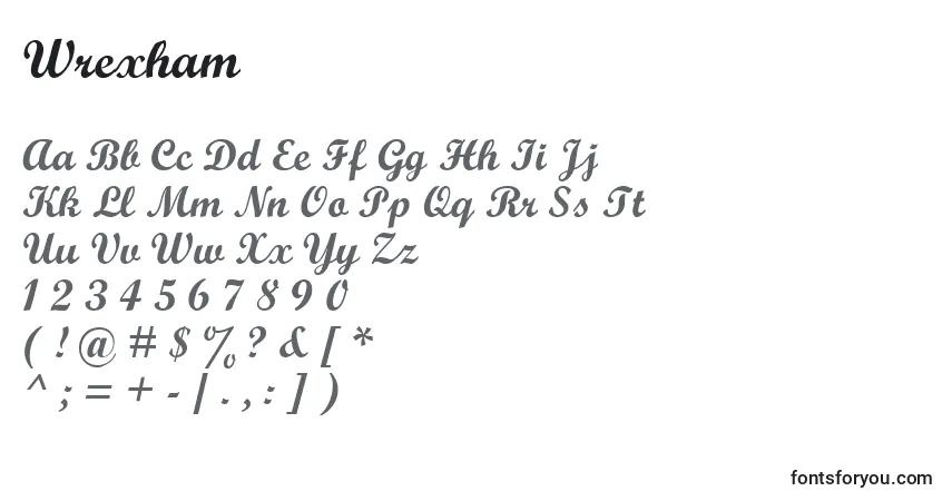 Schriftart Wrexham – Alphabet, Zahlen, spezielle Symbole