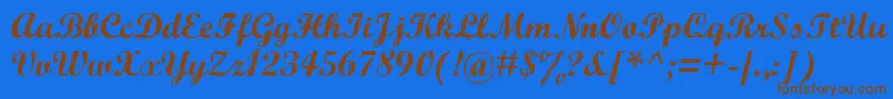 フォントWrexham – 茶色の文字が青い背景にあります。