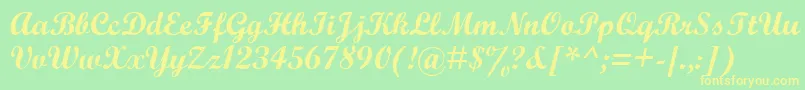 Wrexham Font – Yellow Fonts on Green Background