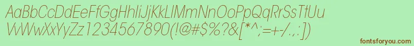 ItcavantgardestdXltcnobl Font – Brown Fonts on Green Background