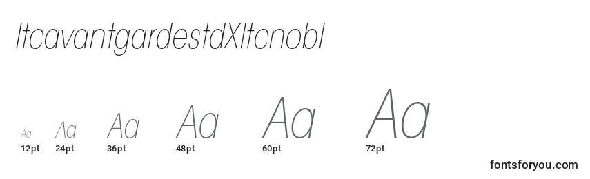 ItcavantgardestdXltcnobl Font Sizes
