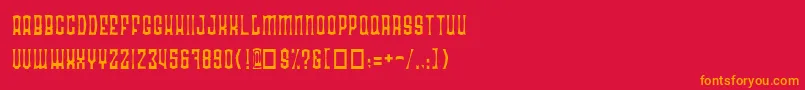 フォントRadonatorAnorexiaNormal – 赤い背景にオレンジの文字