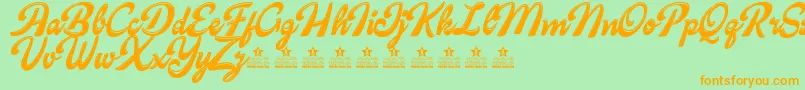 CandyShopPersonalUse Font – Orange Fonts on Green Background