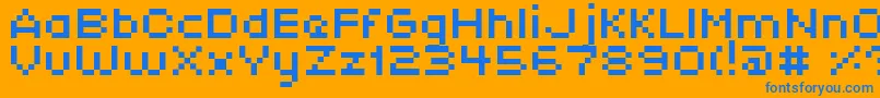 フォントXpaiderp – オレンジの背景に青い文字