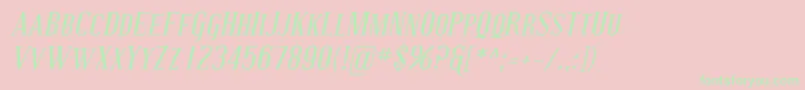 CovingtonScItalic-Schriftart – Grüne Schriften auf rosa Hintergrund