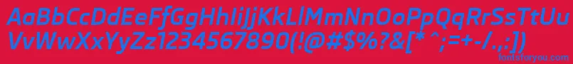 More about SkodaProBoldItalic Font SkodaProBoldItalic Font – Blue Fonts on Red Background