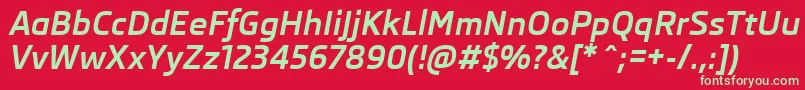 SkodaProBoldItalic Font – Green Fonts on Red Background