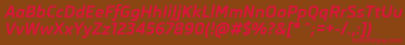 SkodaProBoldItalic Font – Red Fonts on Brown Background
