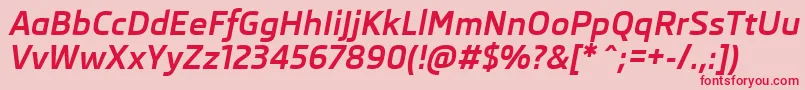 SkodaProBoldItalic Font – Red Fonts on Pink Background