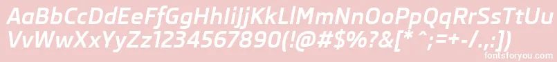 Police SkodaProBoldItalic – polices blanches sur fond rose