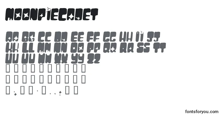 A fonte MoonpieCadet – alfabeto, números, caracteres especiais