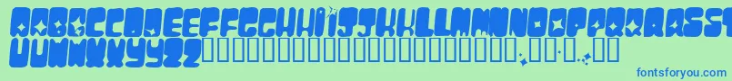 MoonpieCadet-fontti – siniset fontit vihreällä taustalla