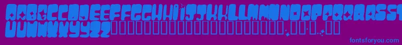 フォントMoonpieCadet – 紫色の背景に青い文字