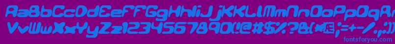 Conduit2ItalicsBrk Font – Blue Fonts on Purple Background