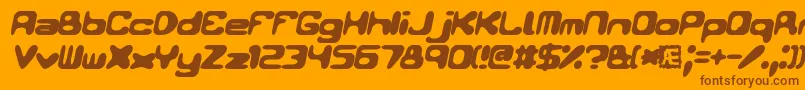 Fonte Conduit2ItalicsBrk – fontes marrons em um fundo laranja